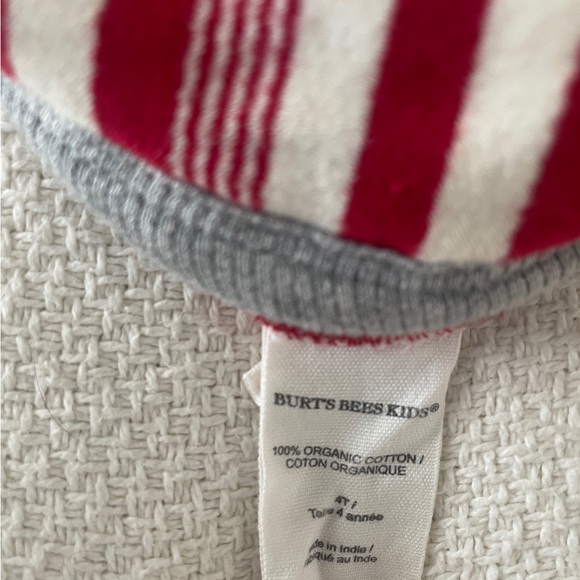 Burt's Bees Red and White Striped Pajamas - Picture 6 of 6
